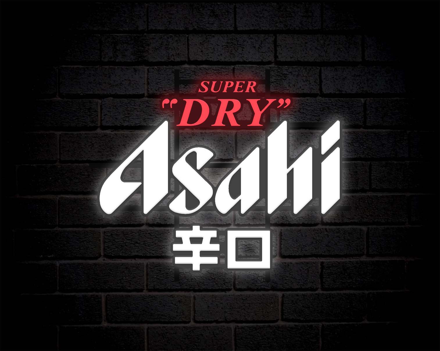Bright Asahi illuminated sign